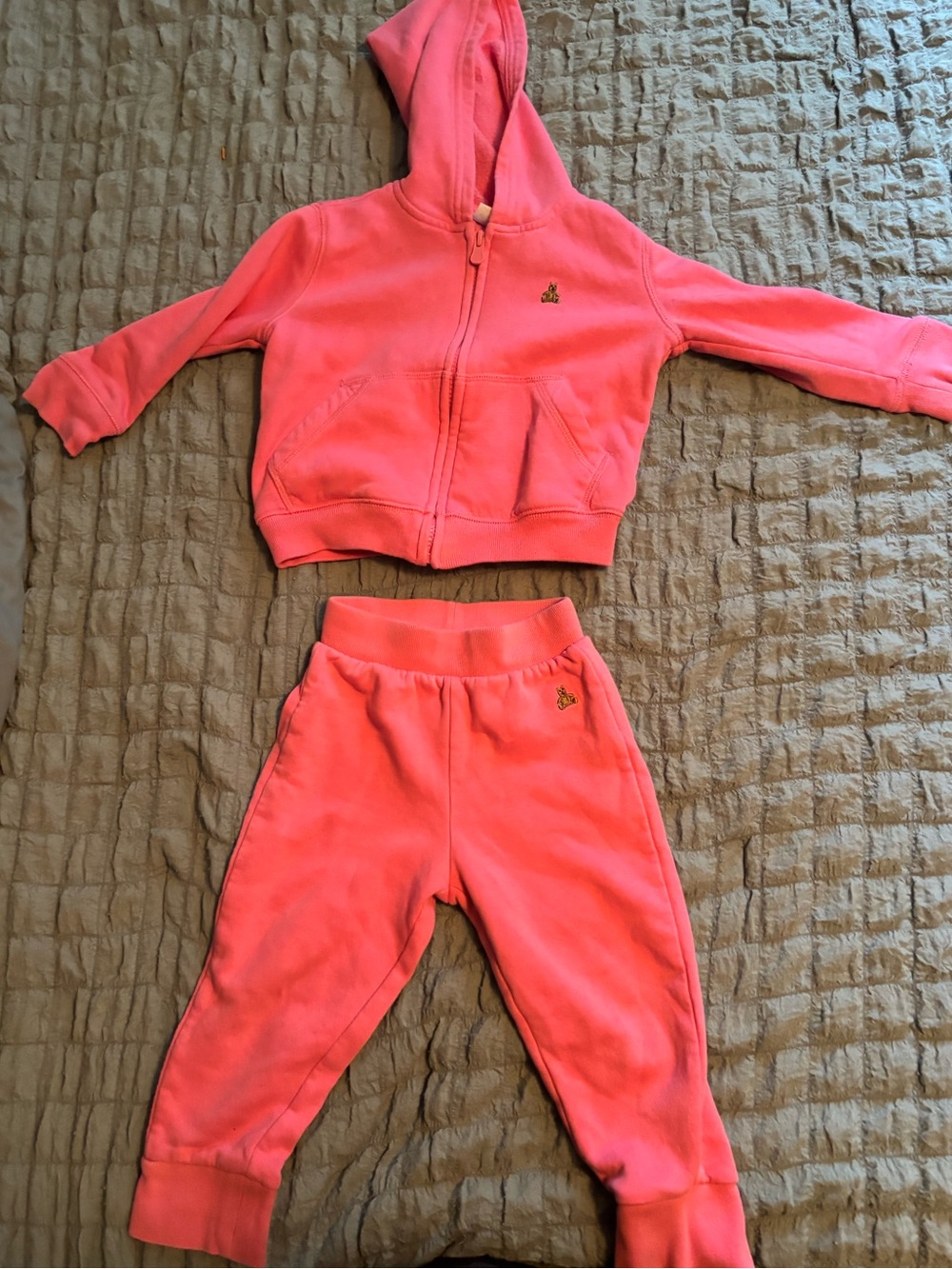 GAP Kids Pink Hoodie & Jogger Set - Cozy Zip-Up Sweatshirt and Pants
